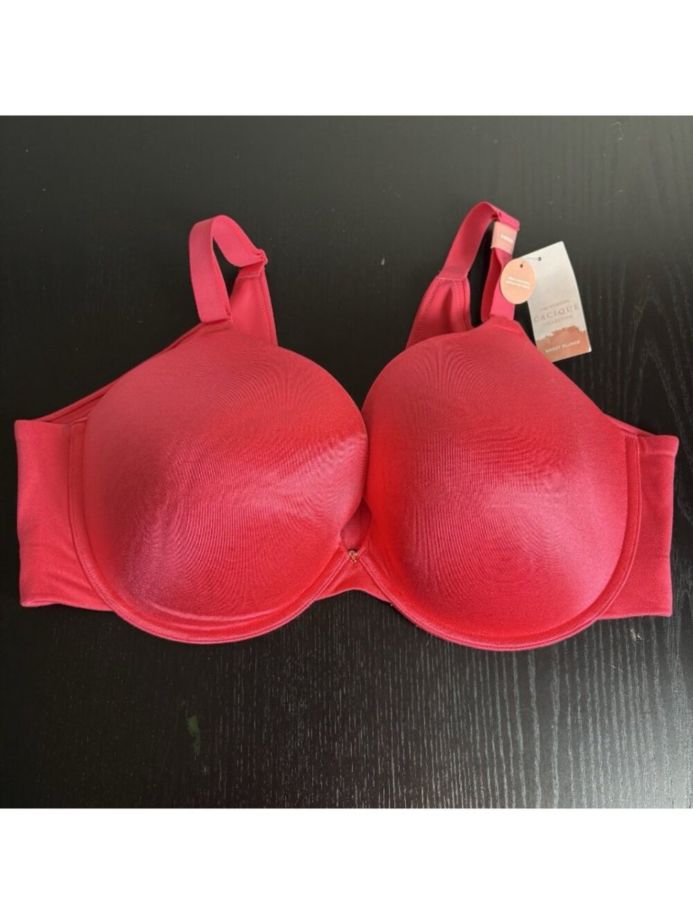 NWT CACIQUE Plus Size 44DDD Boost Plunge Underwire T-Shirt Bra Coral